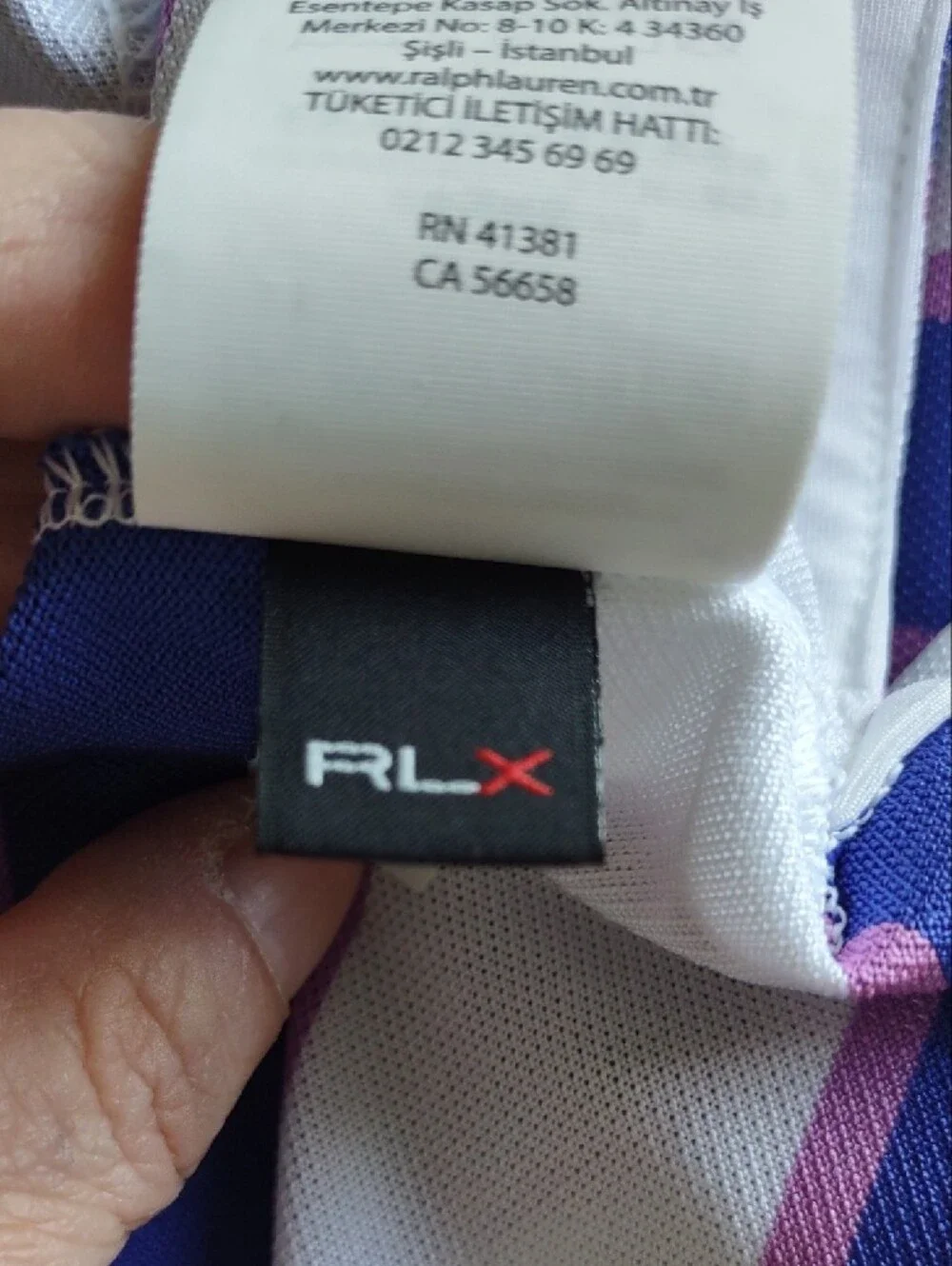Ralph Lauren White Polo with Purple & Pink Stripes